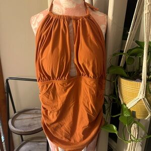 Burnt orange one piece Bathing Suit